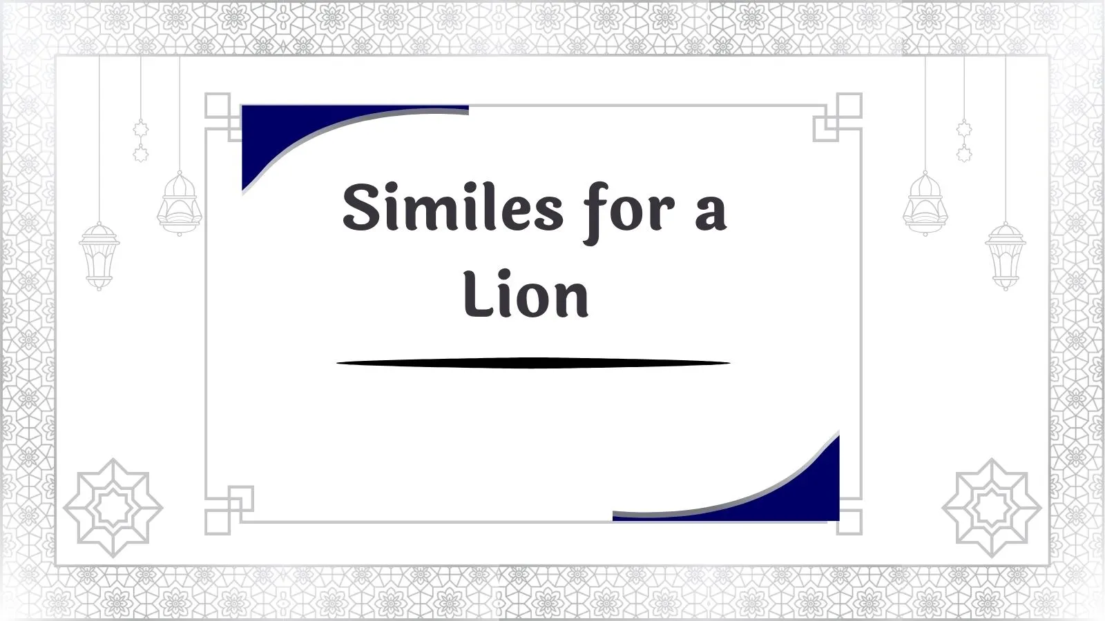 Similes for a Lion