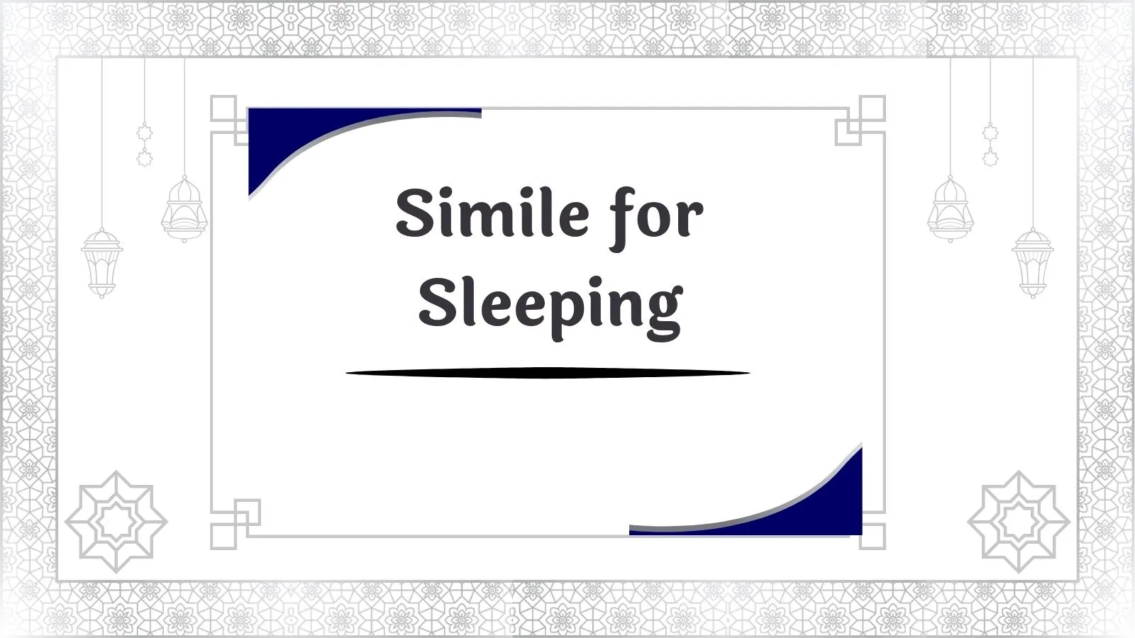 Simile for Sleeping
